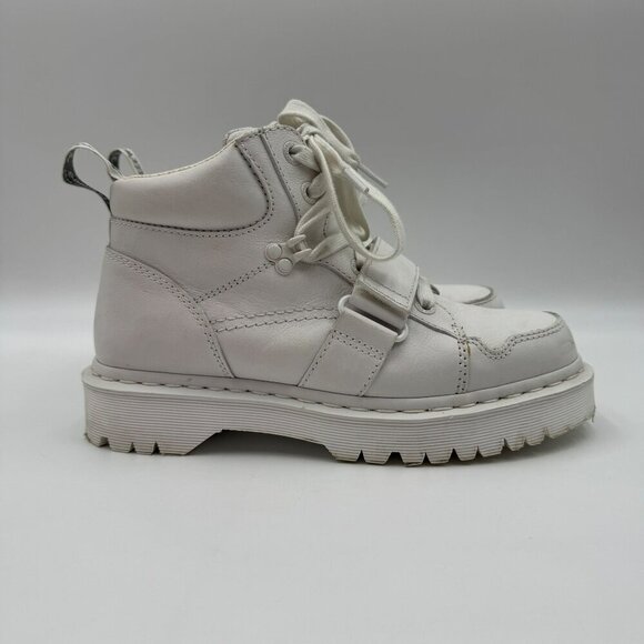 Dr. Martens Zuma II Optical White Leather Ankle Boots Womens Size 9 Lace-Up - Picture 5 of 13